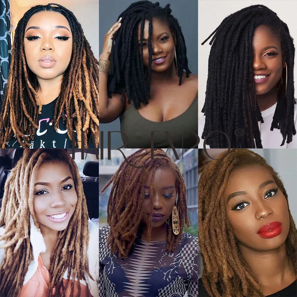 Handmade Dreadlocks  Synthetic Wigs Extensions Black Reggae Wig Crochet Braiding Hair For Afro Women And Men Hair Expo City