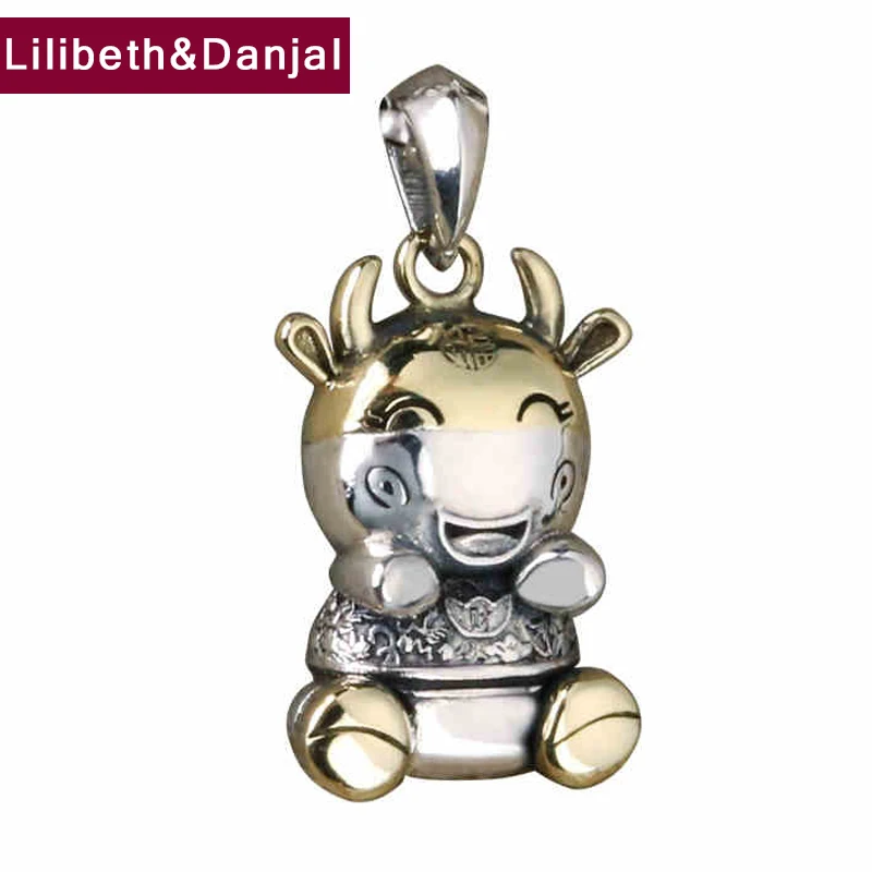 

Цепочка с кулоном в виде крупного рогатого скота из серебра 925 пробы, дизайнерская, 2021 P20