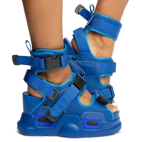 

SWONCO Colorfull Wedges Sandals Shoes Women 2020 New Female Fashon Ankle Belt Sandals Platform On Chunky High Heel Shoes