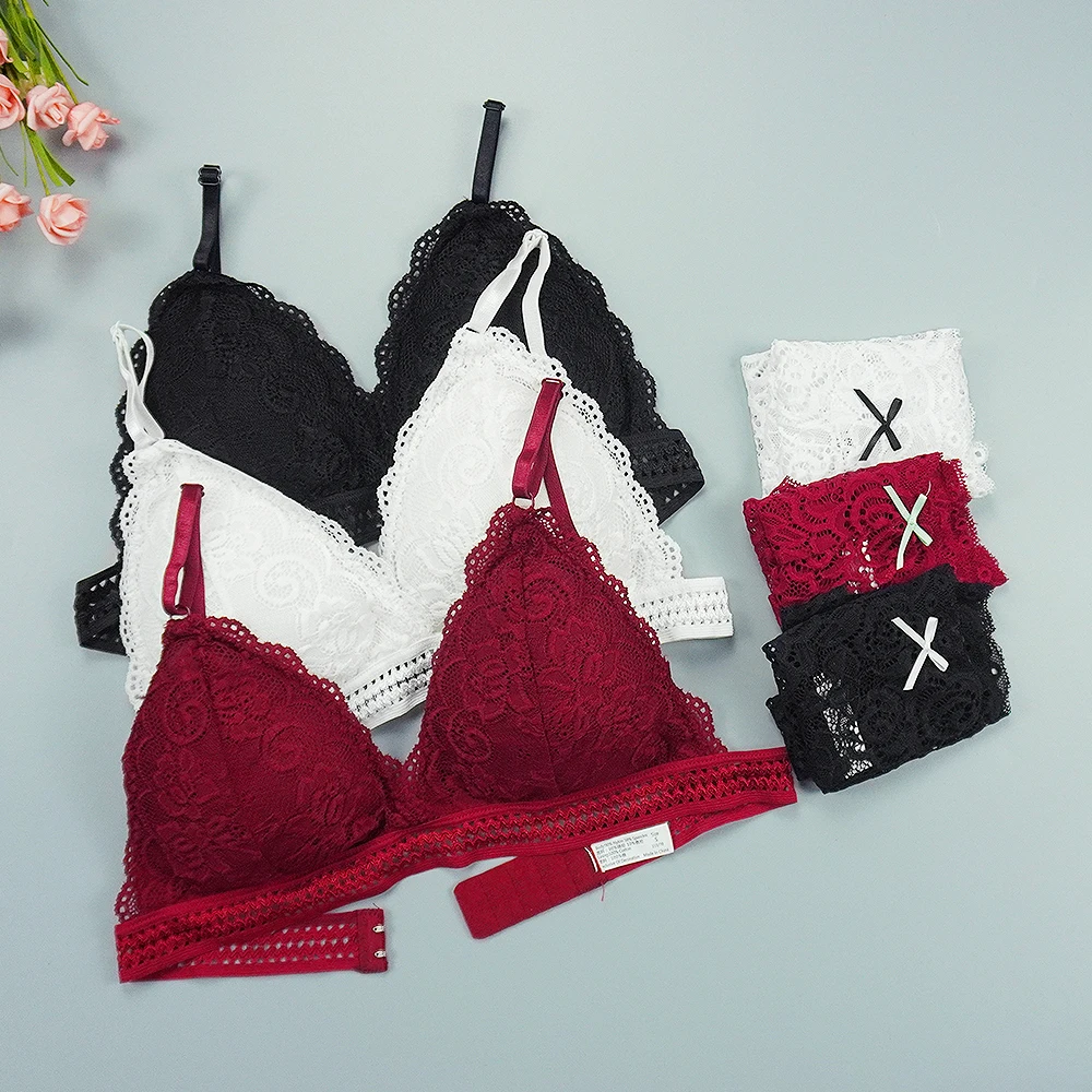 Комплект нижнего белья Привлекательный бюстгальтер и трусики кружевное нижнее