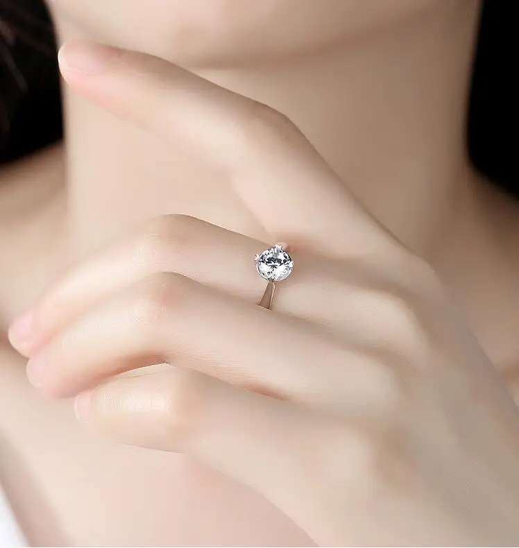 1CT Обручальное Кольцо женское 6 5 мм сверкающие камни из кубического циркония