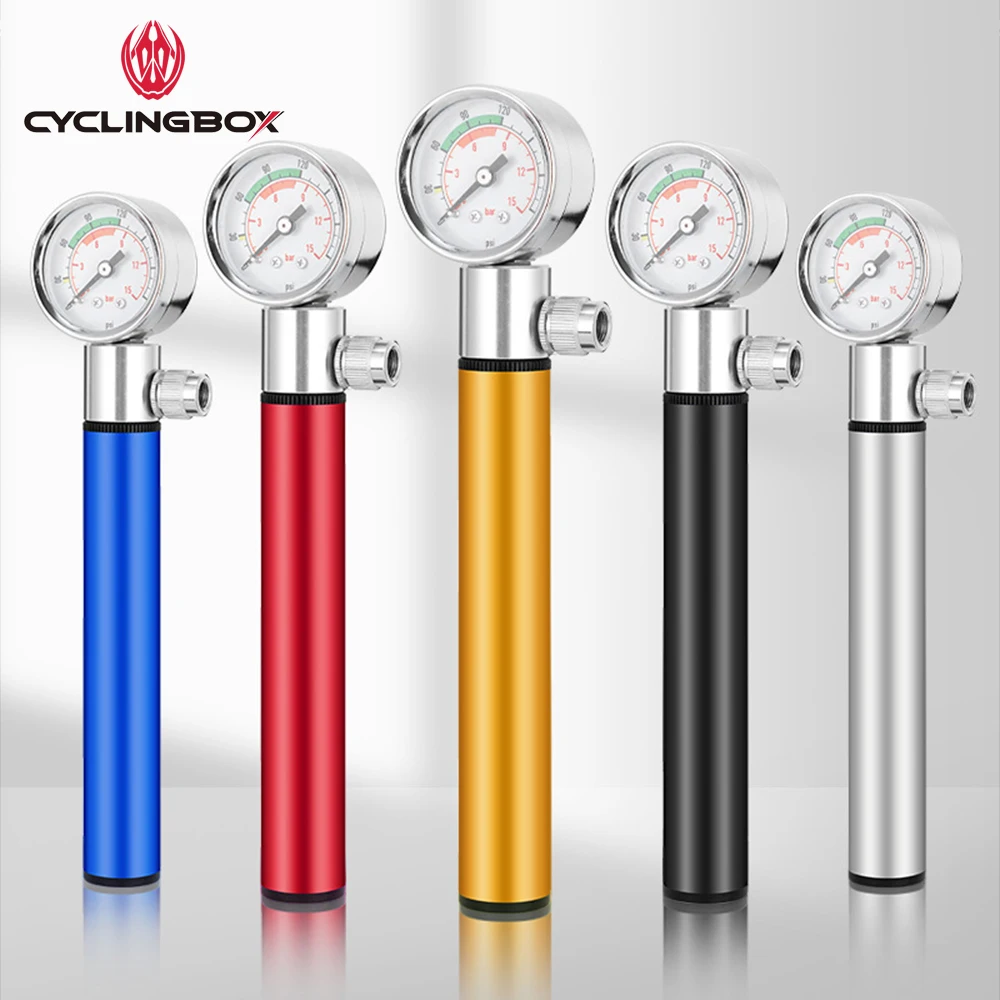 

CyclingBOX Велосипедный насос, портативный помпа из алюминиевого сплава, 120PSI, для экономии усилий, с измерительными принадлежностями, подходит д...