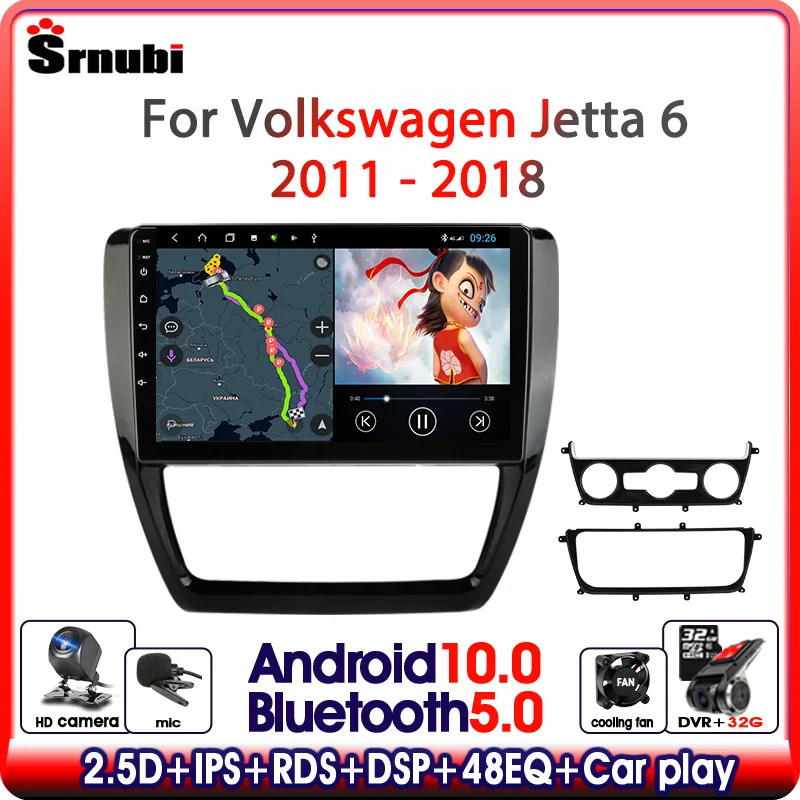 Srnubi T10 Android 10 Автомагнитола для Volkswagen VW Sagitar Jetta Bora 2011 2012 2013 2014-2018 мультимедийный