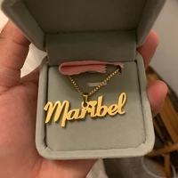 romantic box chain custom name necklaces charm handmade cursive nameplate choker necklaces stainless steel jewelry couple gifts