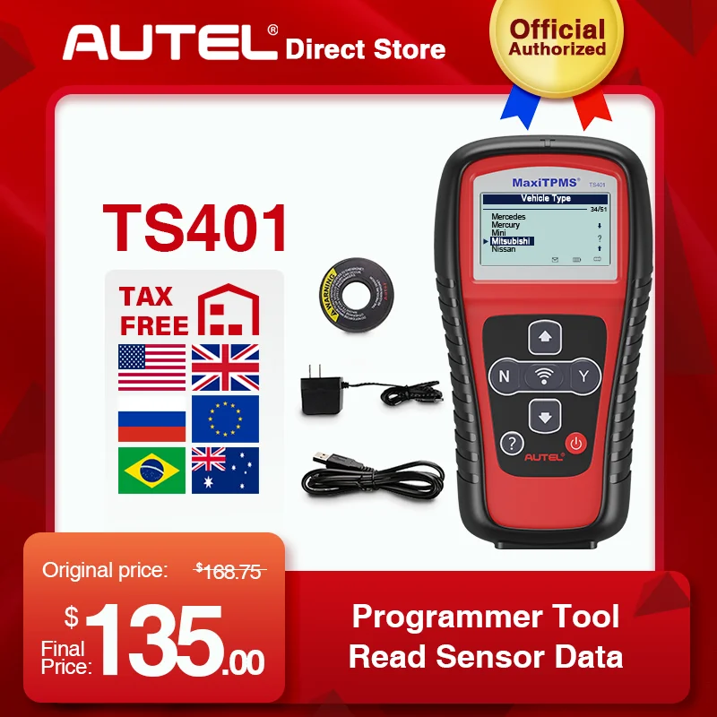 Диагностический инструмент Autel MaxiTPMS TS401 TPMS процесс предварительного