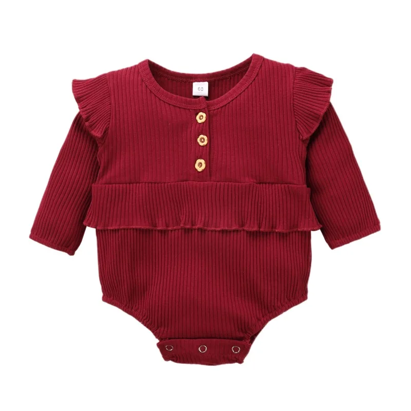 

Baby Clothing Newborn Baby Girl Boy Ribbed Clothes Knitted Cotton Romper Jumpsuit Solid Spring Autumn Outfits7