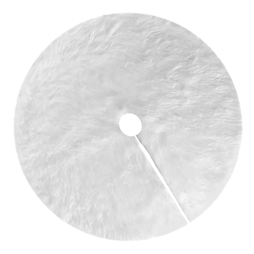 

122 см цветная юбка на рождественскую елку, плюшевая ткань, основа для рождественской елки, украшение, фартук (белый)