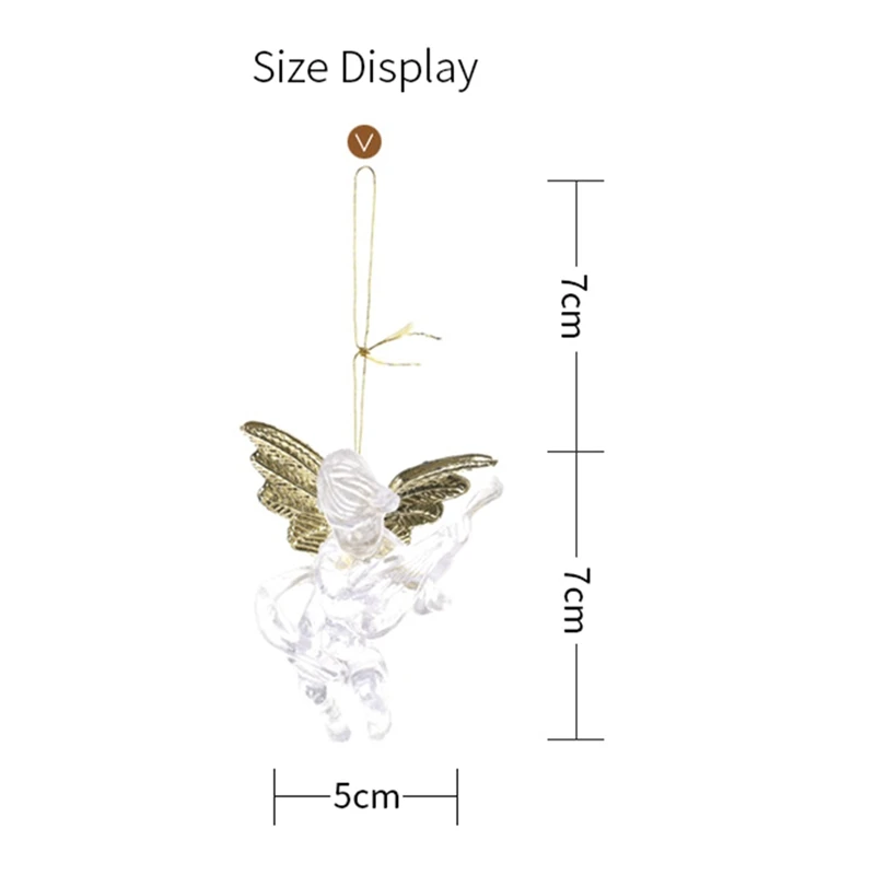 

40Pcs Christmas Transparent Angel Pendant Acrylic Garden Decoration Christmas Tree Ornaments