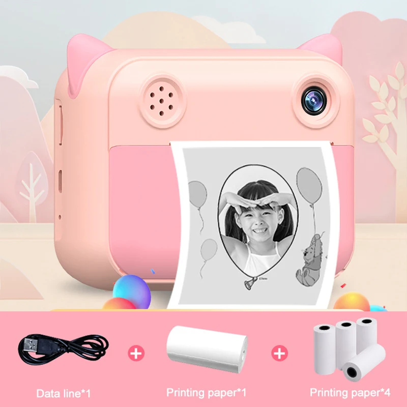 

Children Camera Instant Print Camera for Kids Camera 1080P HD Digital Camera with Photo Paper Child Toy Camera for Birthday Gift