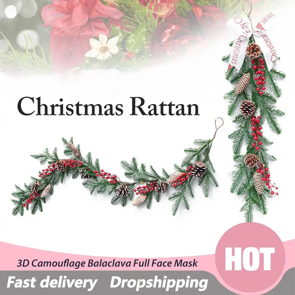 Рождественская ротанговая гирлянда сосновые конусы подвесной камин елка