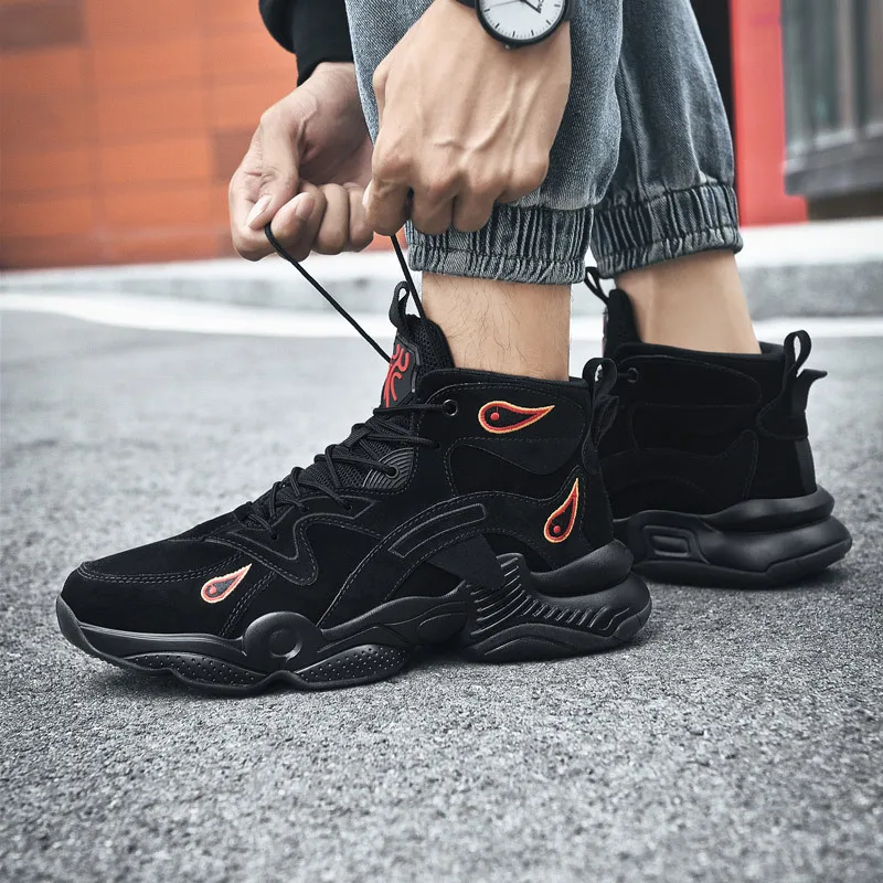 Men's Sneakers High-top Breathable Basketball Shoes for Men Outdoor Wear Resistant Cushioning Autumn 2021 New Men's Sports Shoes