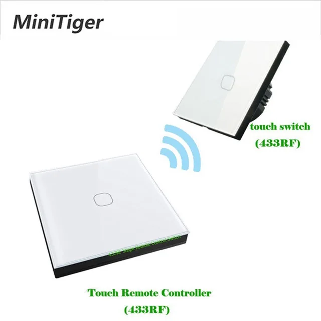 MT-S601-S01W Minitiger 433 МГц беспроводной дистанционный настенный светильник сенсорный выключатель стандарт ЕС 1 банда 2 способ беспроводной накопитель дистанционный сенсорный переключатель - Цвет: MT-S601-S01W