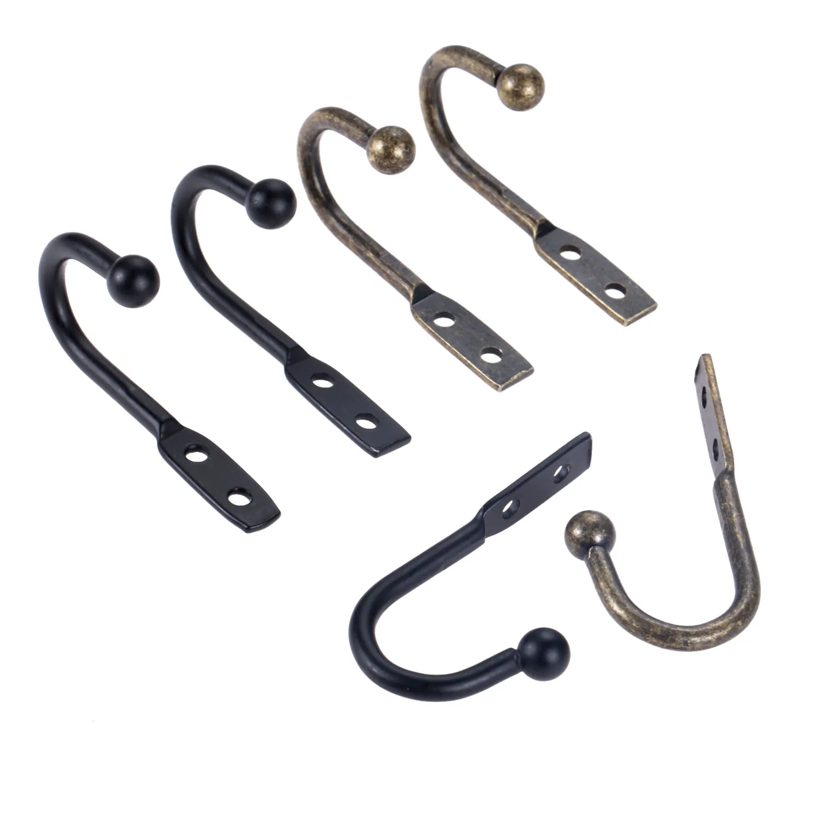 5 шт. Винтаж бронзовые Крючки Стены Двери Ванной Вешалка-крючок для пальто Кухня