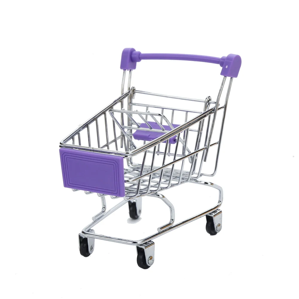 Purple Мини-тележка из супермаркета Режим хранения игрушек настольная банка - Цвет: Purple