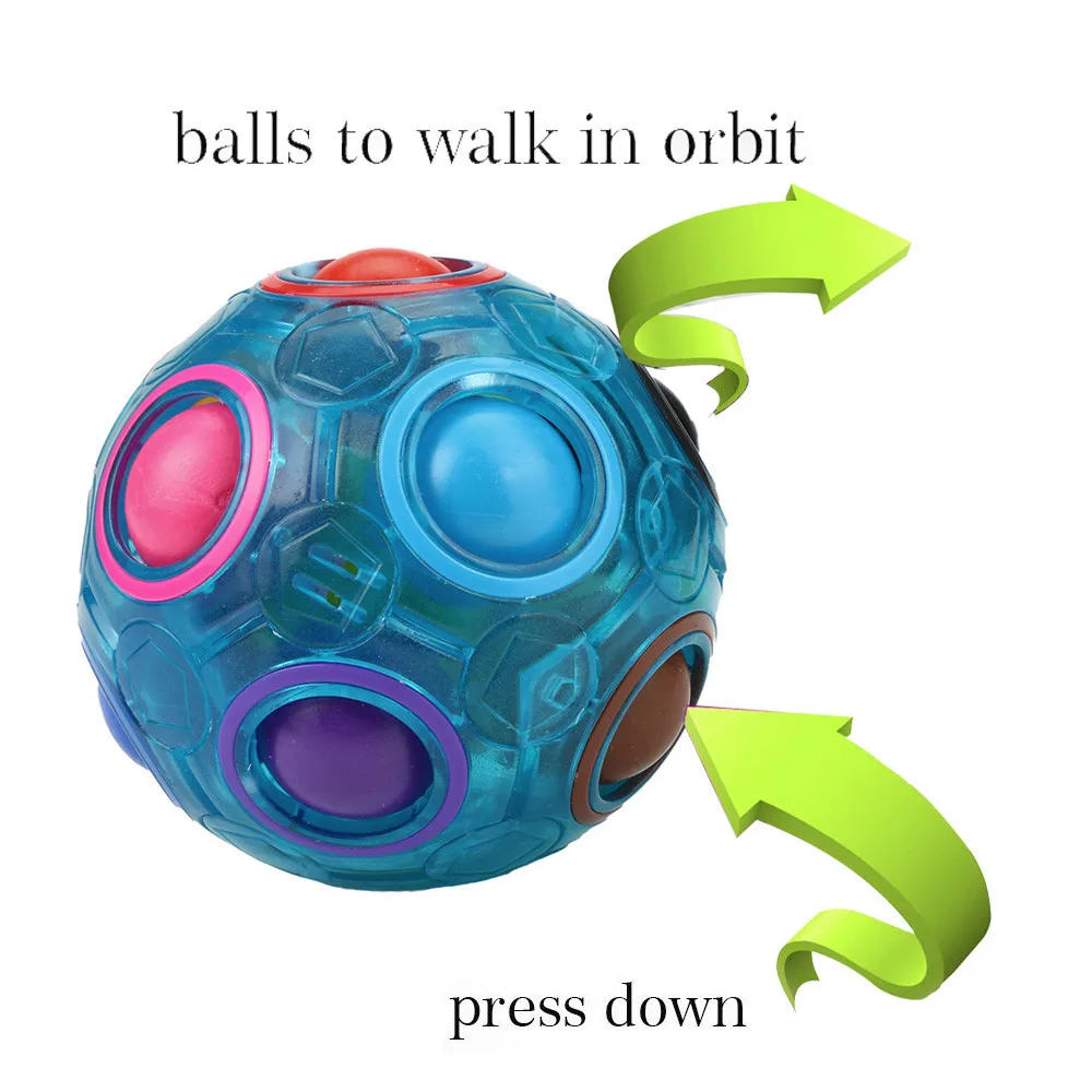 

Luminous Magic Rainbow Creative Maze Toy Fidget Ball Autism Toys Funny Hand Game Anti Stress Brain Teaser Educational Toys Gifts