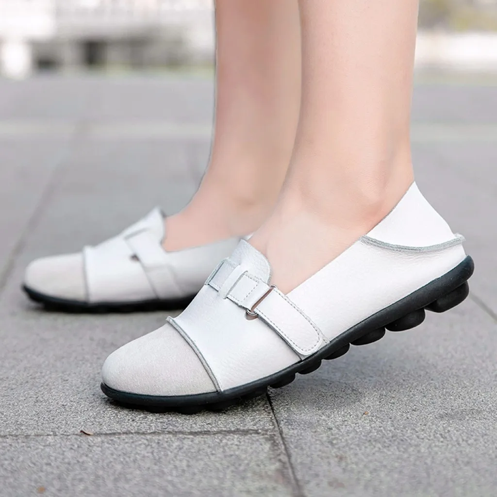 2020 Women Shoes Plus Size Flat Luxury Leather Loafers Nurse Slip On Flats Oxford Sapato Feminino Ballet | Обувь