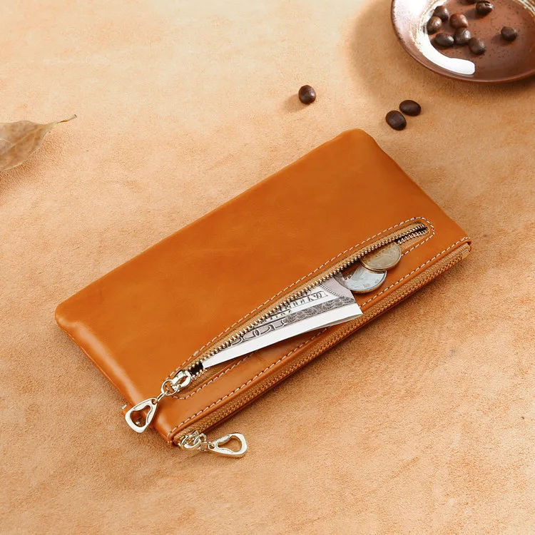 Кошелек из натуральной кожи в винтажном стиле гладкий глянцевый кошелек для