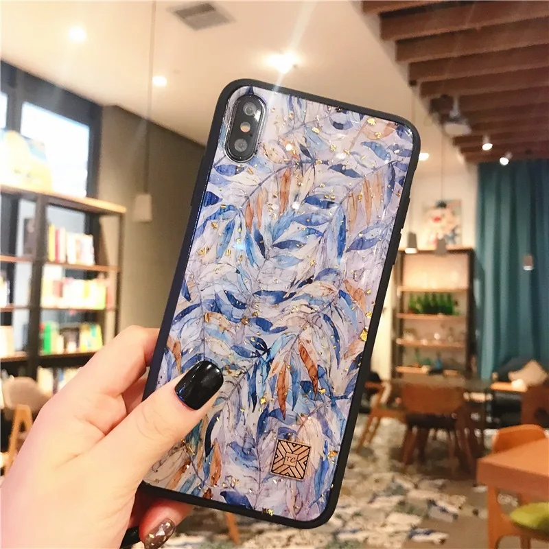 

Maple leaf gold leaf adhesive drop is suitable for Apple 11promax mobile phone case, iPhone x protective case and 7plus soft