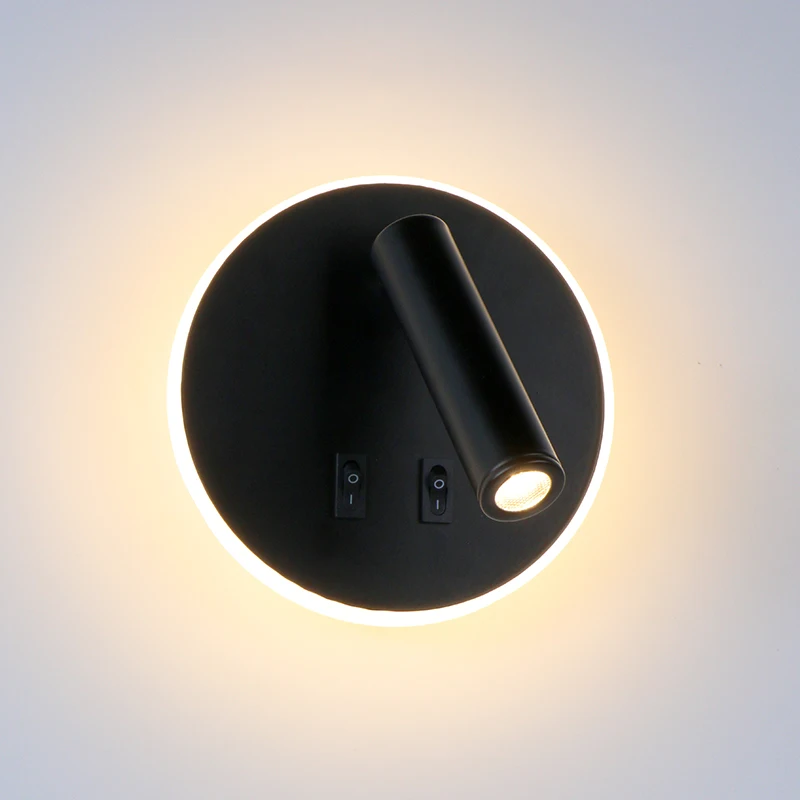 Настенная лампа для спальни светодиодная настенная с выключателем светильник