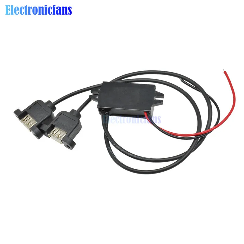 DC-DC 12 В до 5 макс. 3 А двойной USB понижающий преобразователь адаптер автомобильный