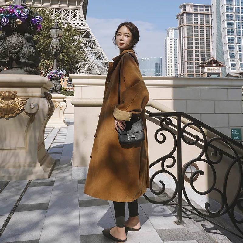 2020 Вельветовая ветровка Свободный плащ женский контроль мода новый любимый