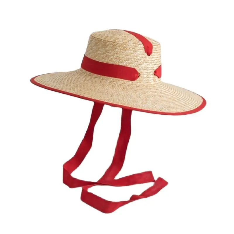 

Women Handmade Big Brim Straw Cap French Fashion Trendy Sunshade Beach Vacation Female Sun Hat Panama