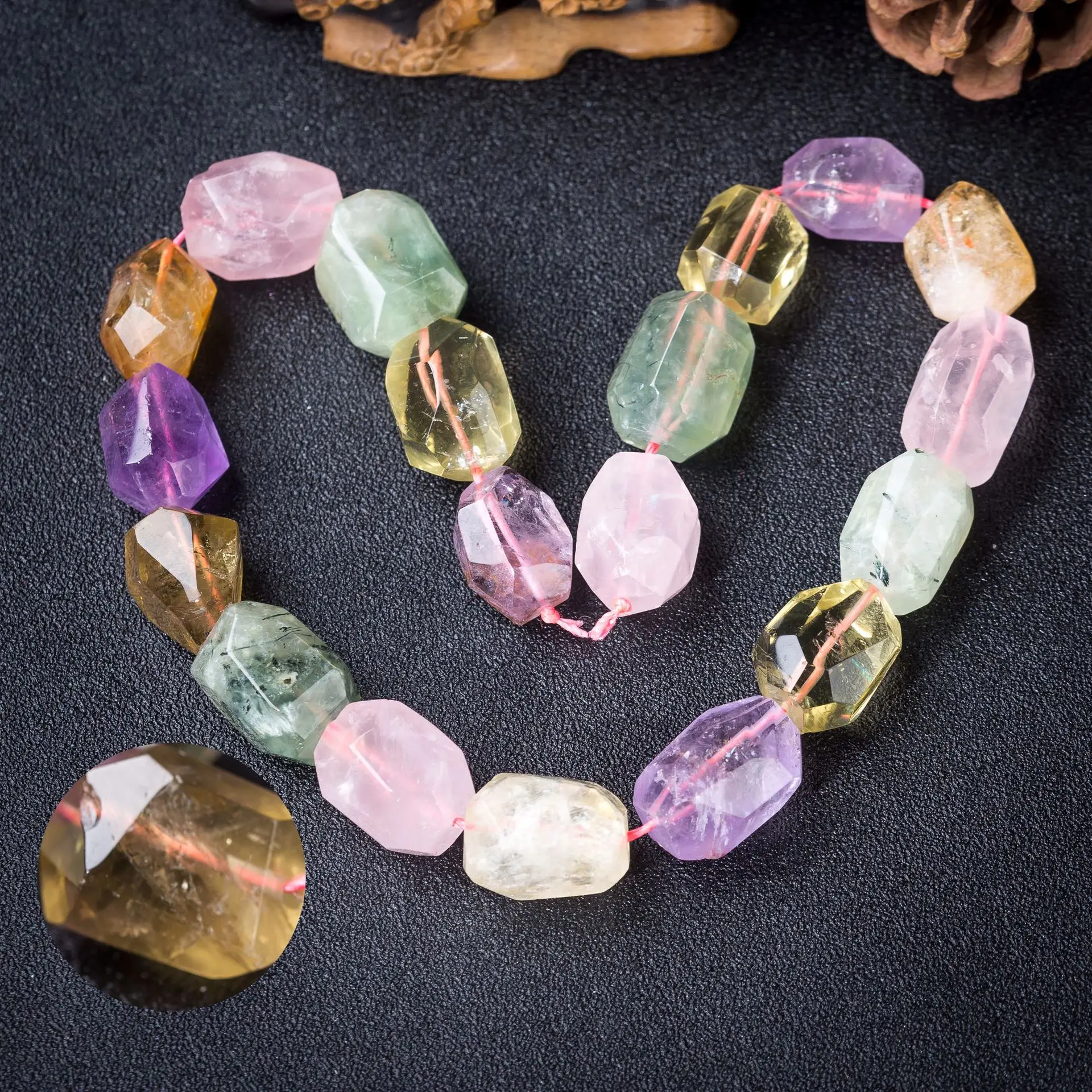 

Semi-precious crystal accessories colorful cut natural crystal column