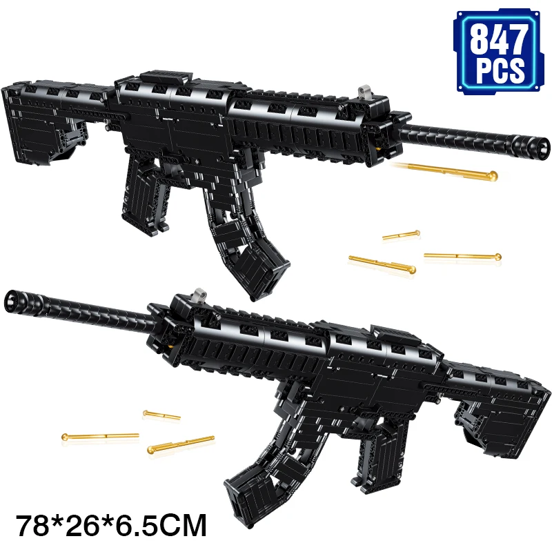 

Technical 847pcs DIY Building Blocks SWAT Creator Military Weapon Pistol M416 GUN Sniper Models Bricks Toys for Boys