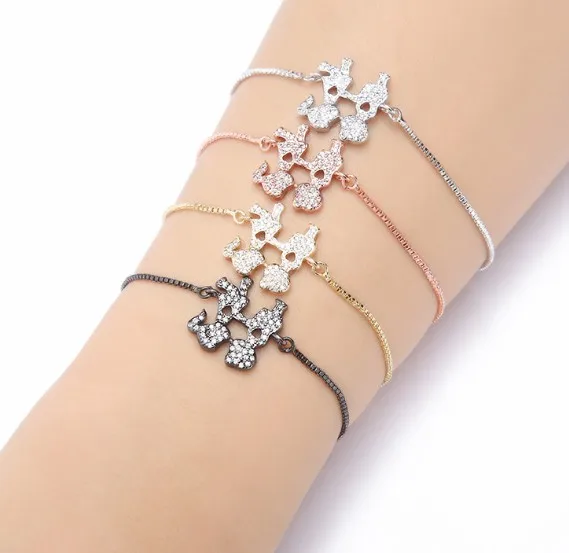 Золотистый Серебряный браслет цепочка с микрозакрепкой веревка из фианита