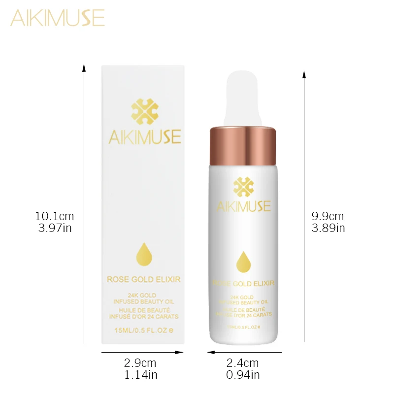 Kimuse 24K розовое золото Infused beauty Oil Elixir Кожа Макияж эфирное масло перед праймером косметика/основа Увлажняющая масло для лица
