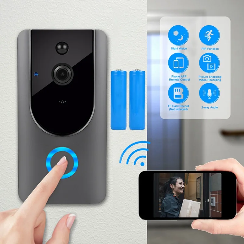 Умный дверной звонок Wifi камера IP видео домофон для квартиры ИК сигнализация