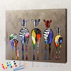 Картина с изображением зебры по номерам раскраска на холсте для взрослого рисунок DIY с рамкой животное рисунок картина по номерам украшение стены искусства