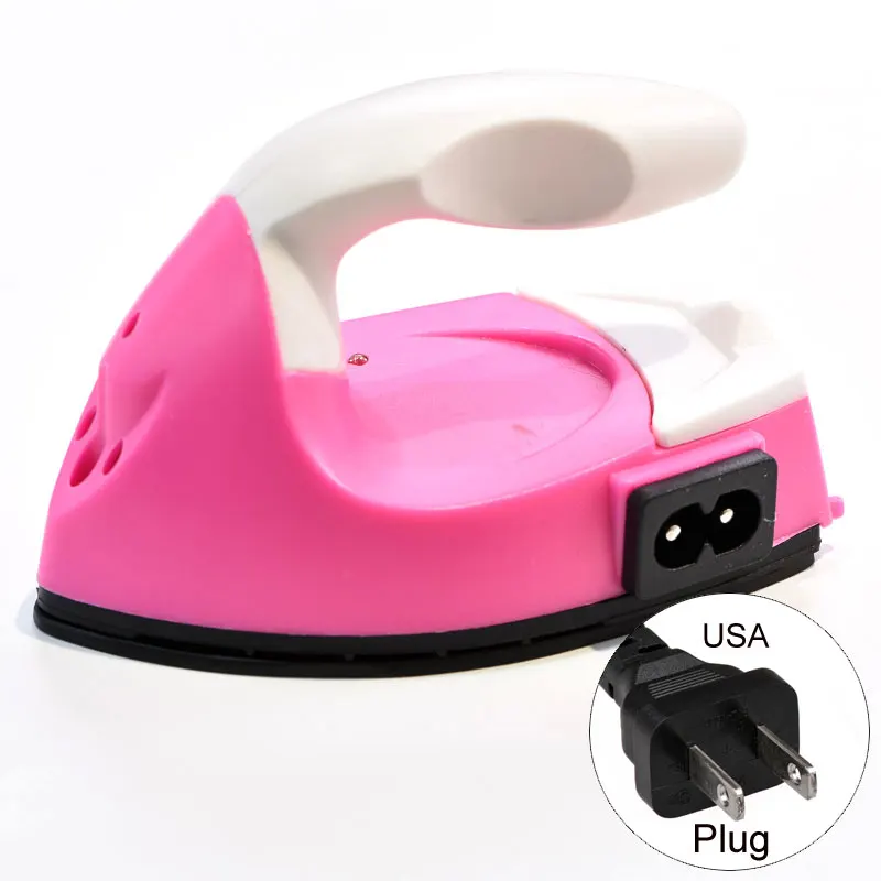 Pink Color Mini Iron Hot Fix Paper Handheld Electronic with Thermostat Bottom for Children DIY F0057 | Дом и сад