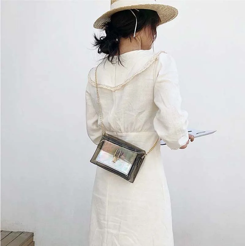 Женская сумка через плечо летняя прозрачная сумка-мессенджер из ПВХ в Корейском