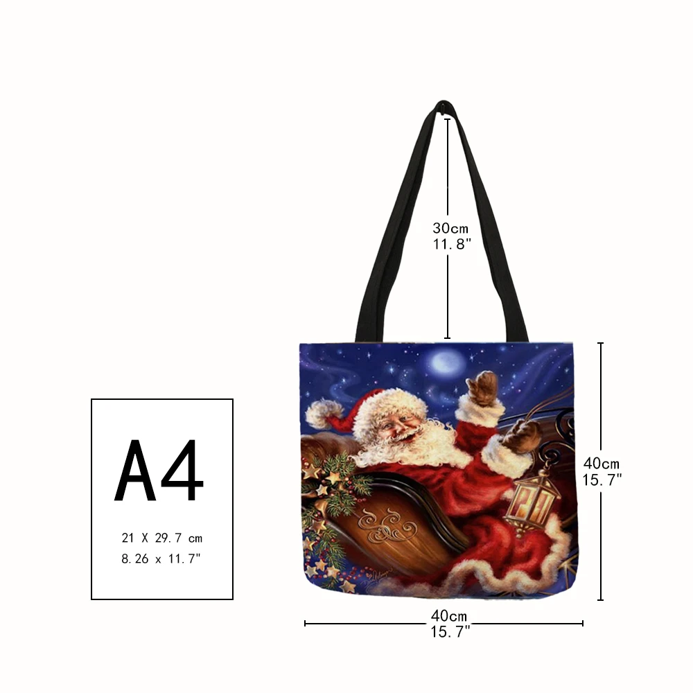 Уникальная печать Для женщин Сумки Счастливого Рождества Санта Клаус для
