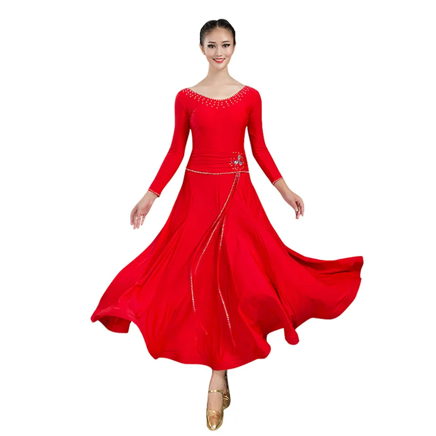 

Платье для Бальных соревнований Waltz, стандартные современные костюмы для танцевальных выступлений, женские вечерние платья, простые элегантные приталенные большие качели