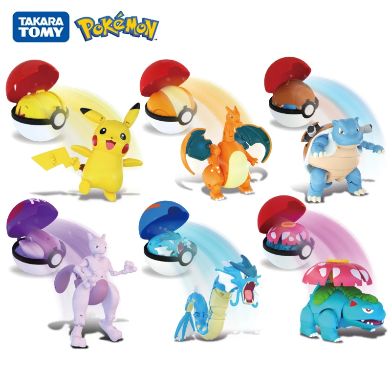 

Genuine Pokemon Ball Box Set Pocket Monster Pokeball Deformation Pikachu Venusaur Charizard Anime Figure Toys for Children