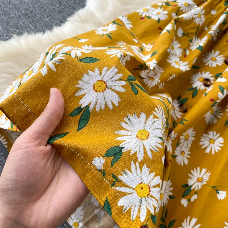 

Spaghetti Print Holiday Sexy Bohemian Dress Fashion Dresses Summer 2021 V-neck Halter Waist Slim Knee-length Floral Beach Dress