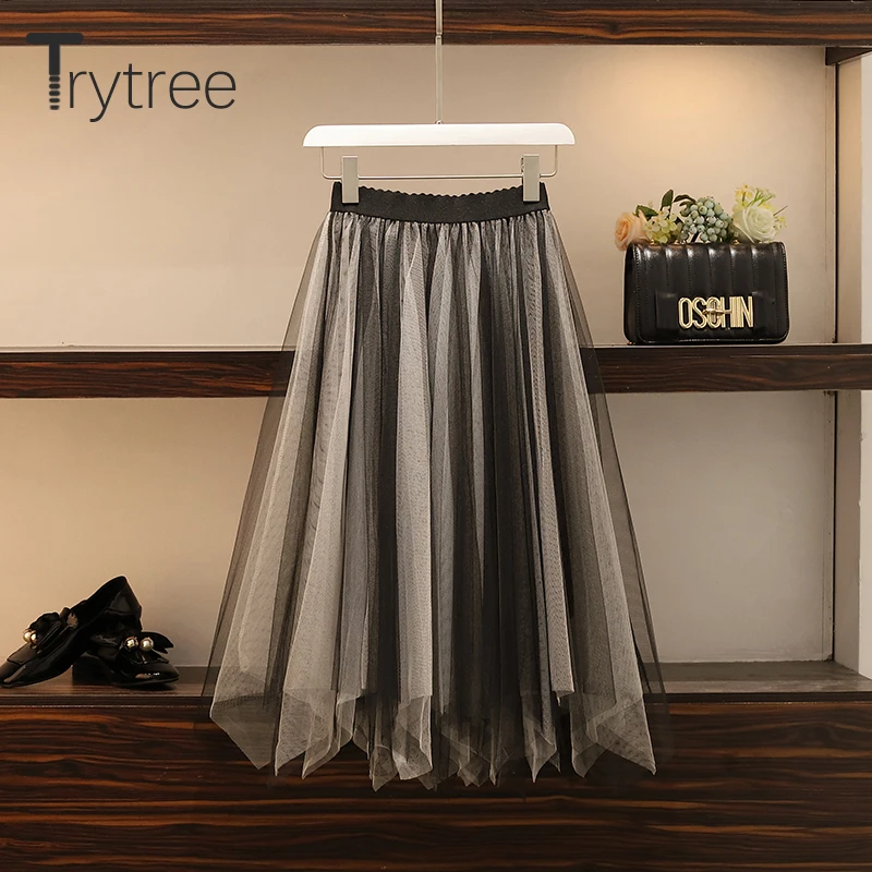 Trytree Autumn Winter Two piece set Casual O-neck Single Breasted Belt Top+ Skirt Elastic Waist Fashion Set 2 Piece Set