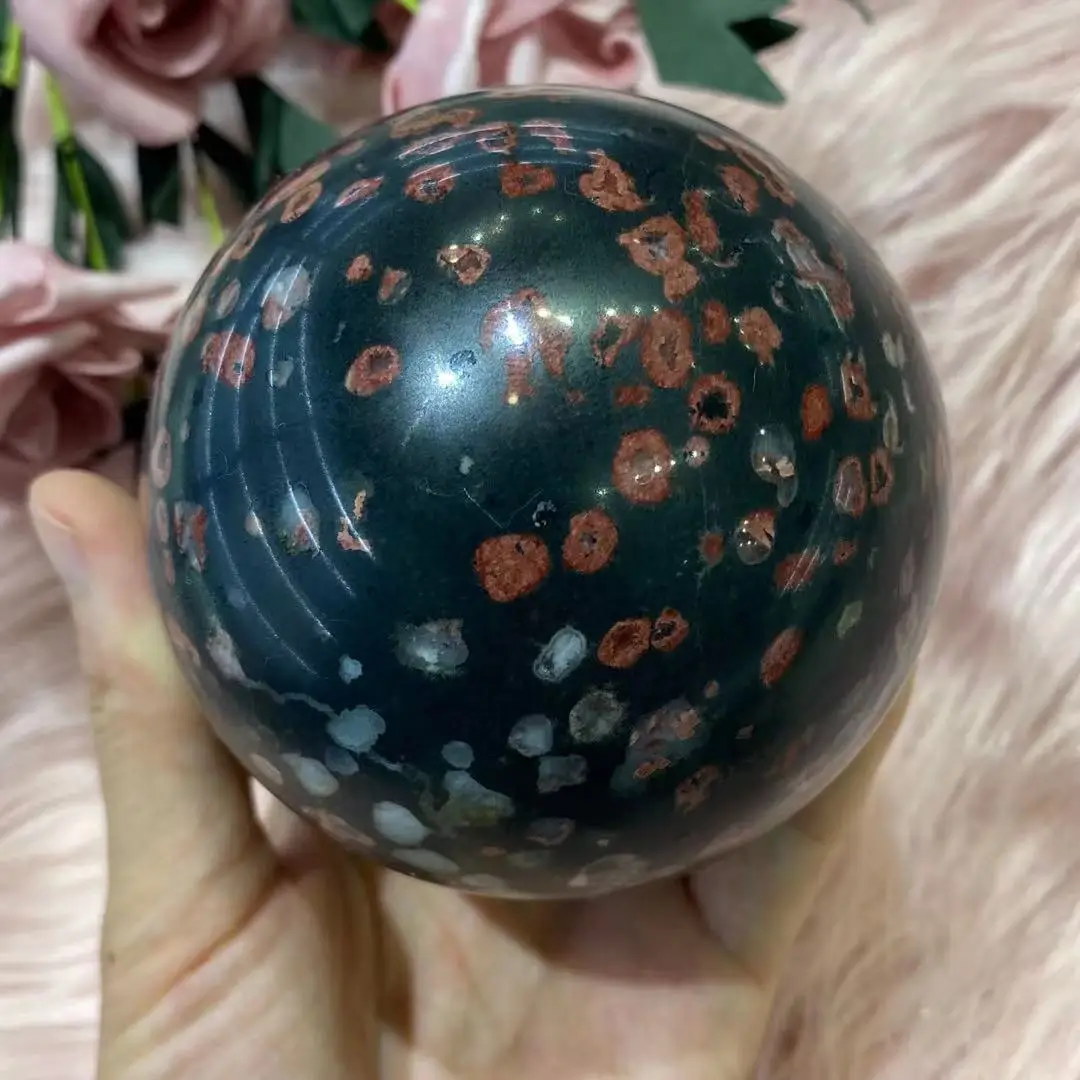 

Natural plum blossom stone crystal quartz sphere Reiki healing room decoration home furnishings jewel