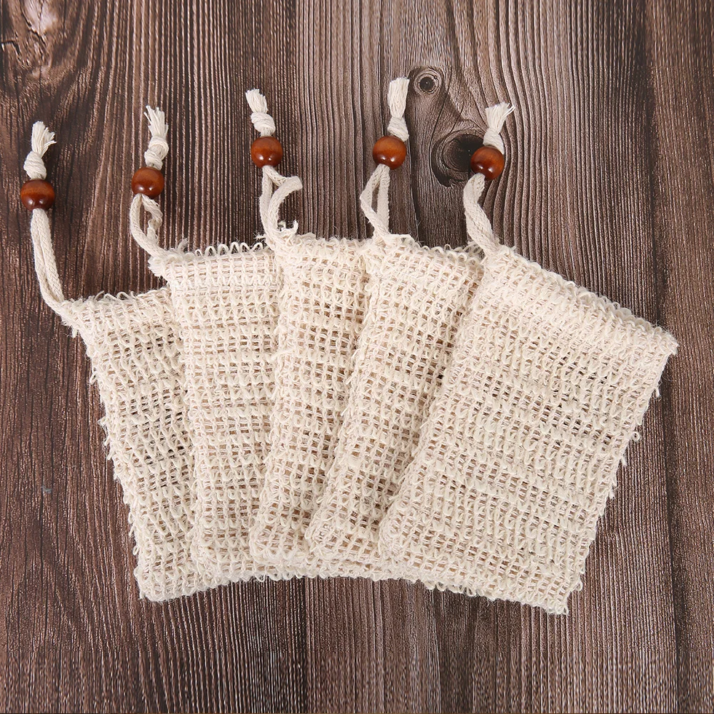 5 упаковок отшелушивающее мыло сумка из натурального льна сетка для мыла