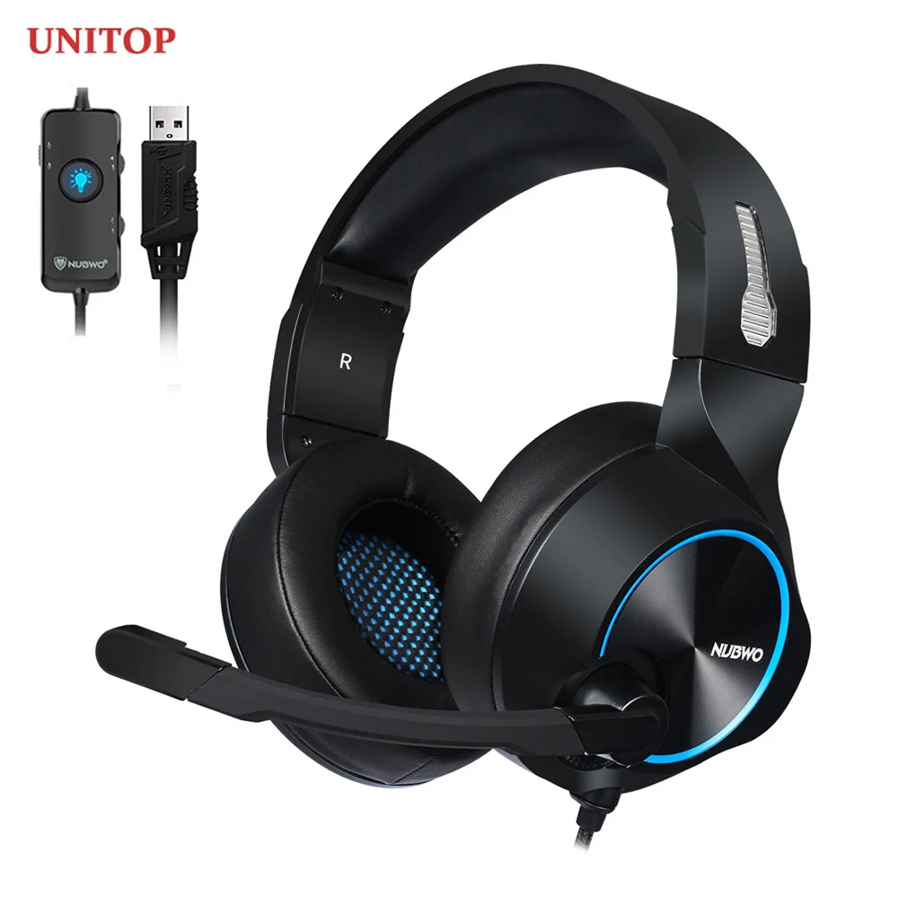 

Игровая гарнитура UNITOP NUBWO N11 для ПК, проводные наушники с микрофоном, 7,1 каналов, USB, для ПК/MAC/PS4/Xbox one