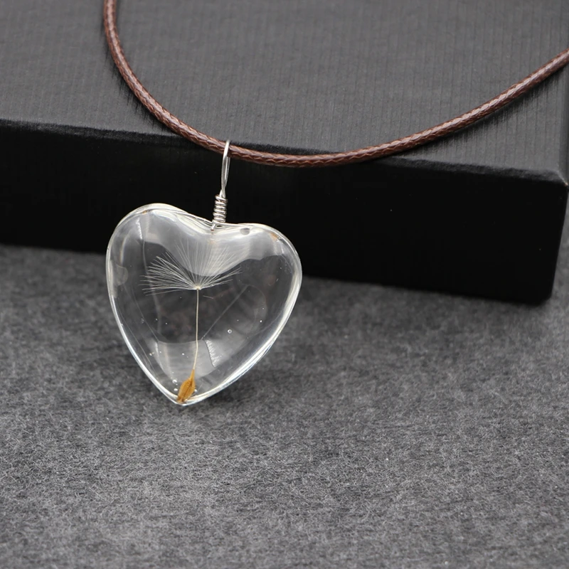 Женское ожерелье с одуванчиком Очаровательная подвеска сушеным цветком