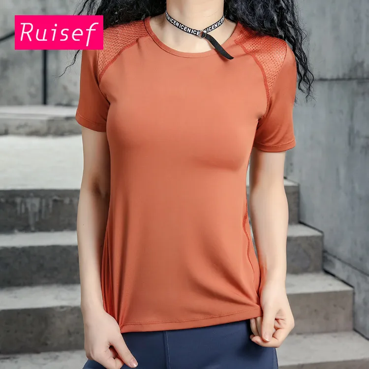 Розовый серый синий облегающий женский топ для йоги Спортивная рубашка женская