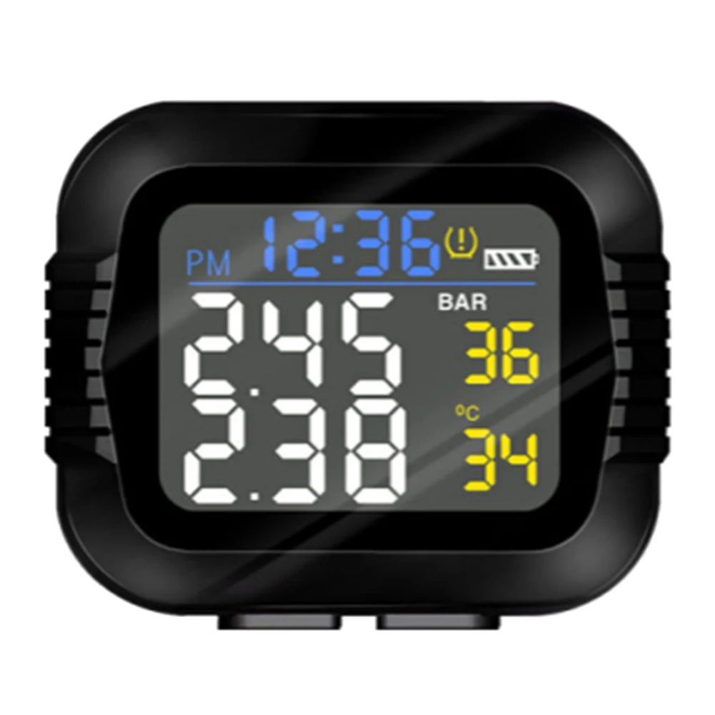 

Motorcycle TPMS Tire Pressure Monitoring System F R 2 External Sensor Wireless LCD Display Moto Tyre Alarm Systems Tire Monitor