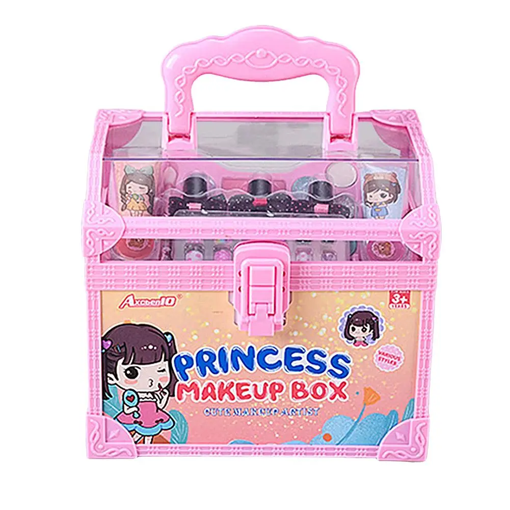 

Косметика принцессы для девочек, набор для макияжа, коробка для макияжа с героями мультфильмов «Холодное сердце», «Анна и Эльза», детский по...