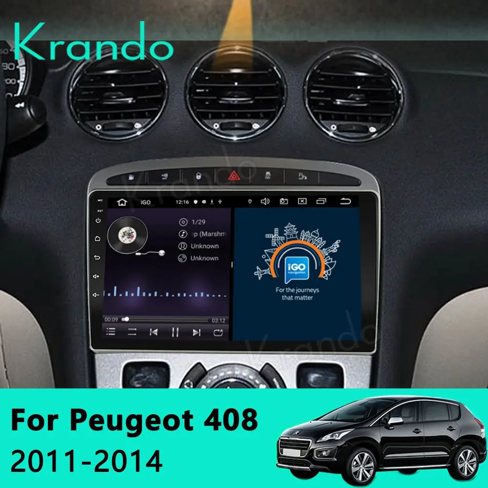 Krando Android 10 0 9 &quotIPS полный сенсорный автомобильный мультимедийный радио для Peugeot 408