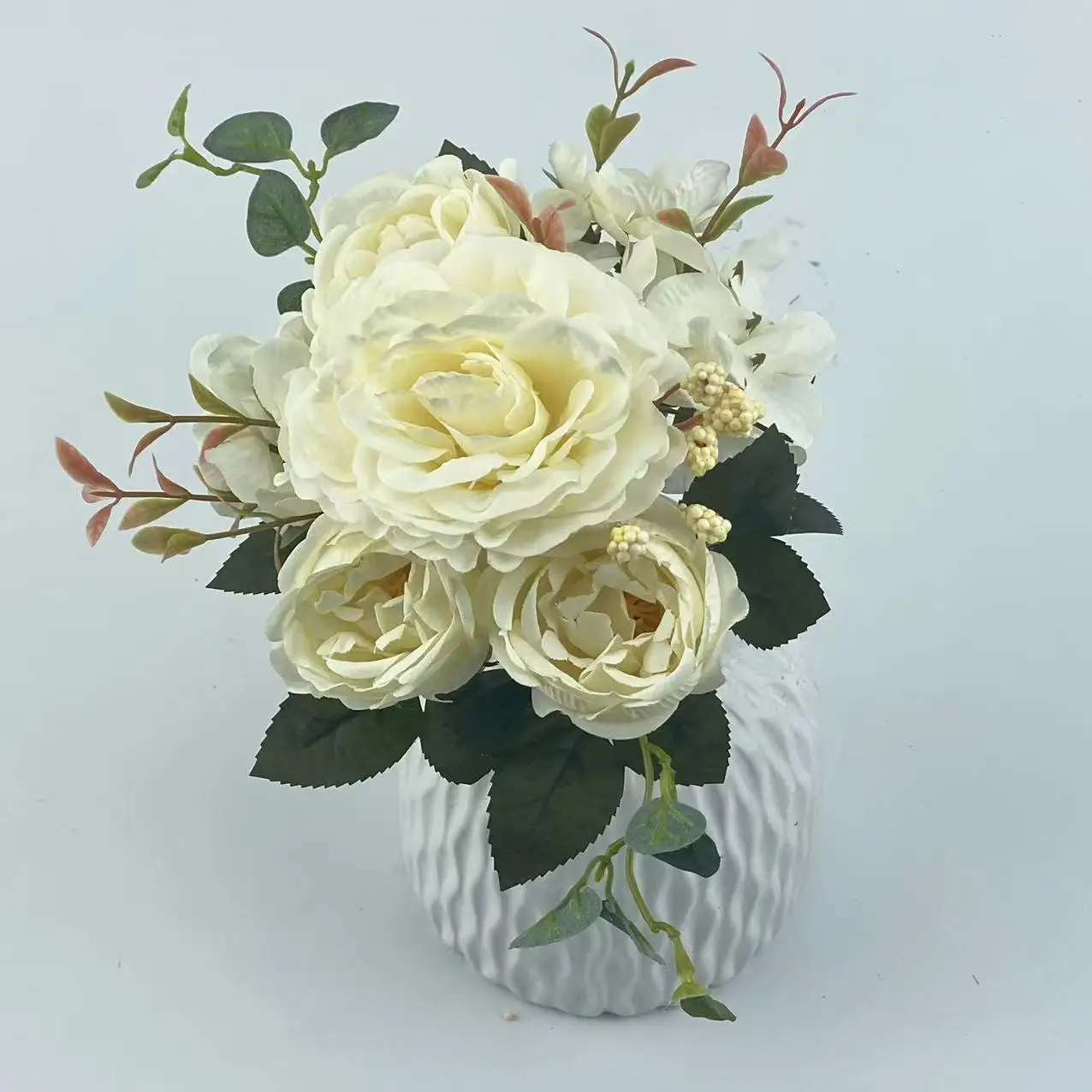 

American Vintage Hydrangea Peony Simulation Bouquets Family Wedding Party Flower Decoration Artificial Silk Fake Flowers