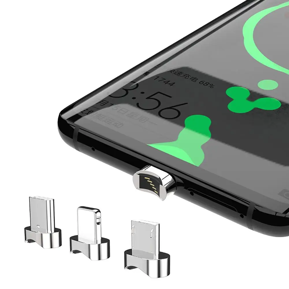 1 м Магнитный зарядный кабель Micro USB и Type C 3 в 180 градусов прямоугольный для
