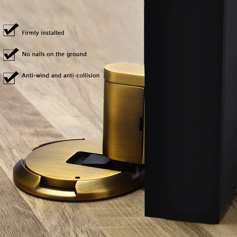 

Self-Locking Heavy Duty Door Stopper Windproof Machinery Door Stoper Removable Door Hidden Hole Installation Device Home Gadgets
